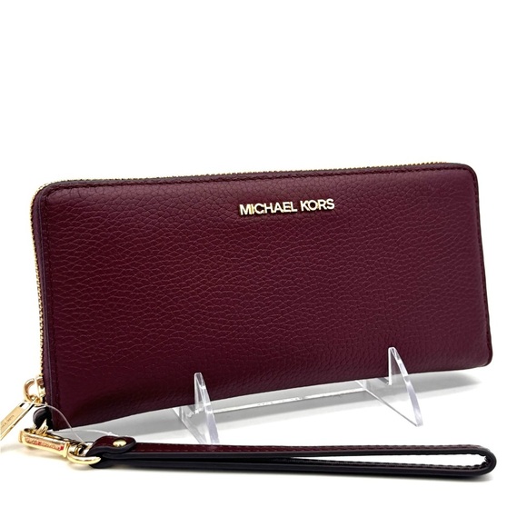 Michael Kors Large Continental Wallet Wristlet Ox Blood - Picture 3 of 7